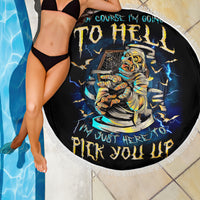 Mummy Skull Beach Blanket I'm Going To Hell to Pick You Up - Wonder Print Shop