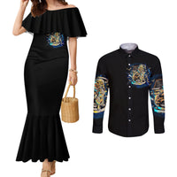 mummy-skull-couples-matching-mermaid-dress-and-long-sleeve-button-shirts-im-going-to-hell-to-pick-you-up