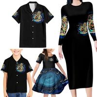Mummy Skull Family Matching Long Sleeve Bodycon Dress and Hawaiian Shirt I'm Going To Hell to Pick You Up - Wonder Print Shop