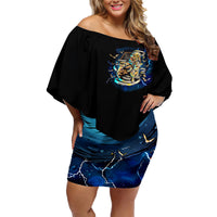 Mummy Skull Family Matching Off Shoulder Short Dress and Hawaiian Shirt I'm Going To Hell to Pick You Up - Wonder Print Shop