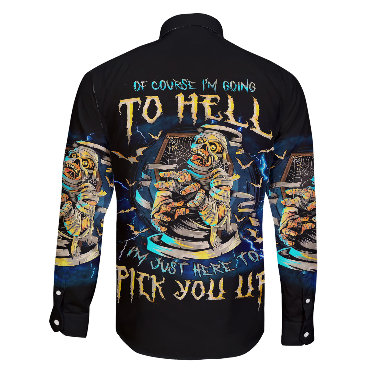 Mummy Skull Family Matching Summer Maxi Dress and Hawaiian Shirt I'm Going To Hell to Pick You Up - Wonder Print Shop