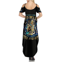 Mummy Skull Family Matching Summer Maxi Dress and Hawaiian Shirt I'm Going To Hell to Pick You Up - Wonder Print Shop
