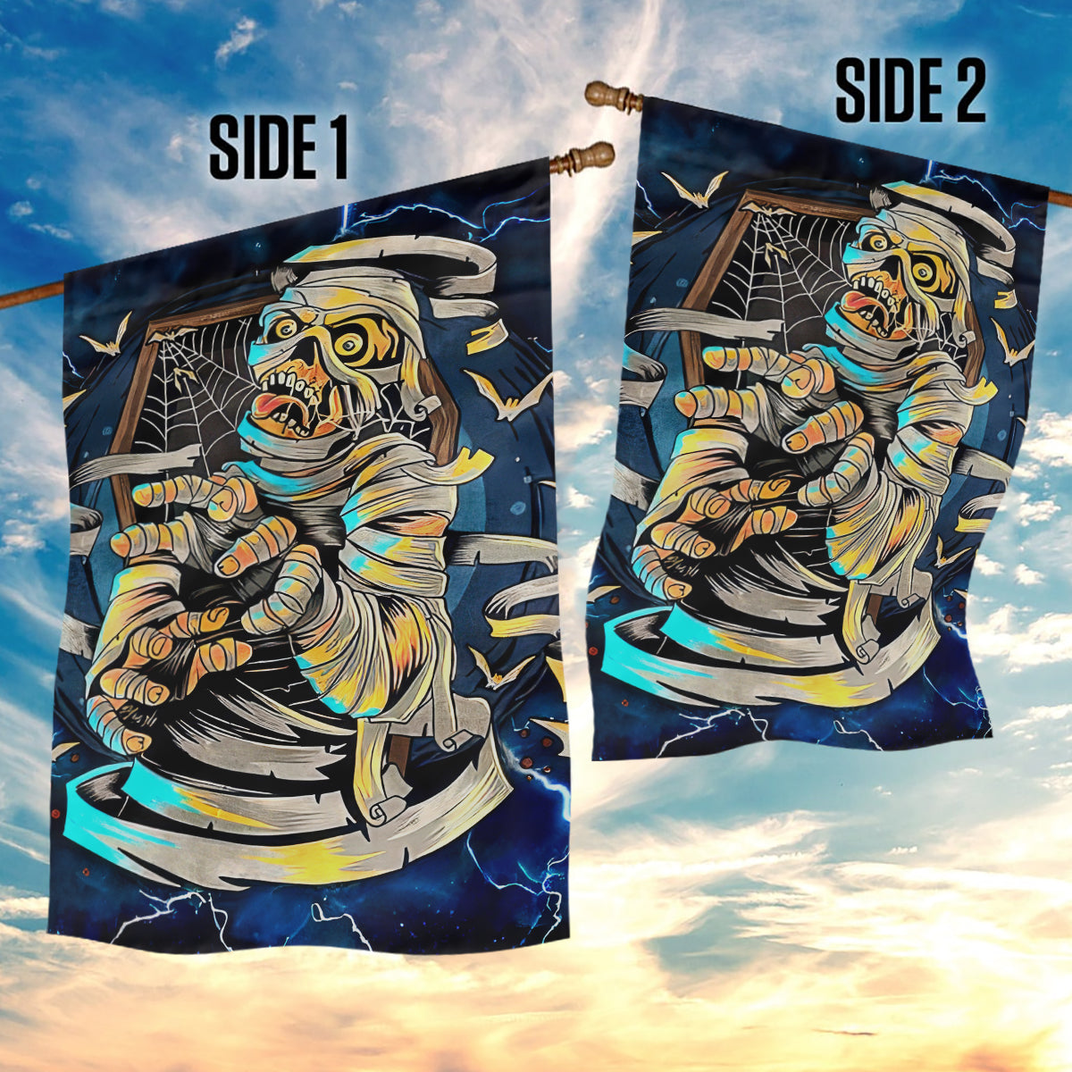 Mummy Skull Garden Flag I'm Going To Hell to Pick You Up - Wonder Print Shop