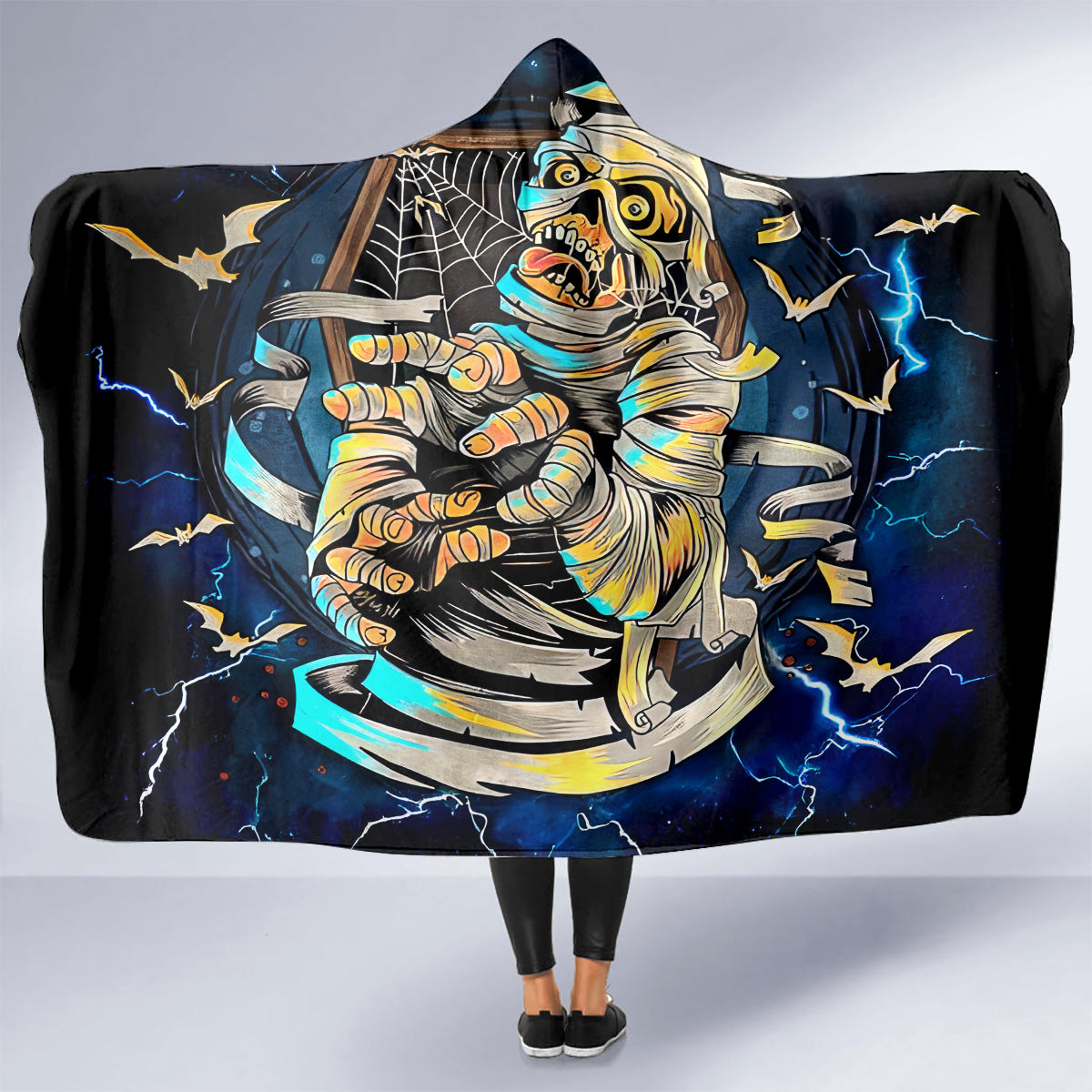 Mummy Skull Hooded Blanket I'm Going To Hell to Pick You Up