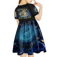 Mummy Skull Kid Short Sleeve Dress I'm Going To Hell to Pick You Up - Wonder Print Shop