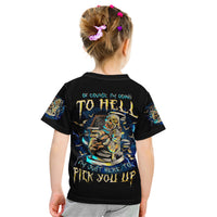 Mummy Skull Kid T Shirt I'm Going To Hell to Pick You Up - Wonder Print Shop
