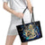Mummy Skull Leather Tote Bag I'm Going To Hell to Pick You Up - Wonder Print Shop