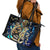 Mummy Skull Leather Tote Bag I'm Going To Hell to Pick You Up - Wonder Print Shop