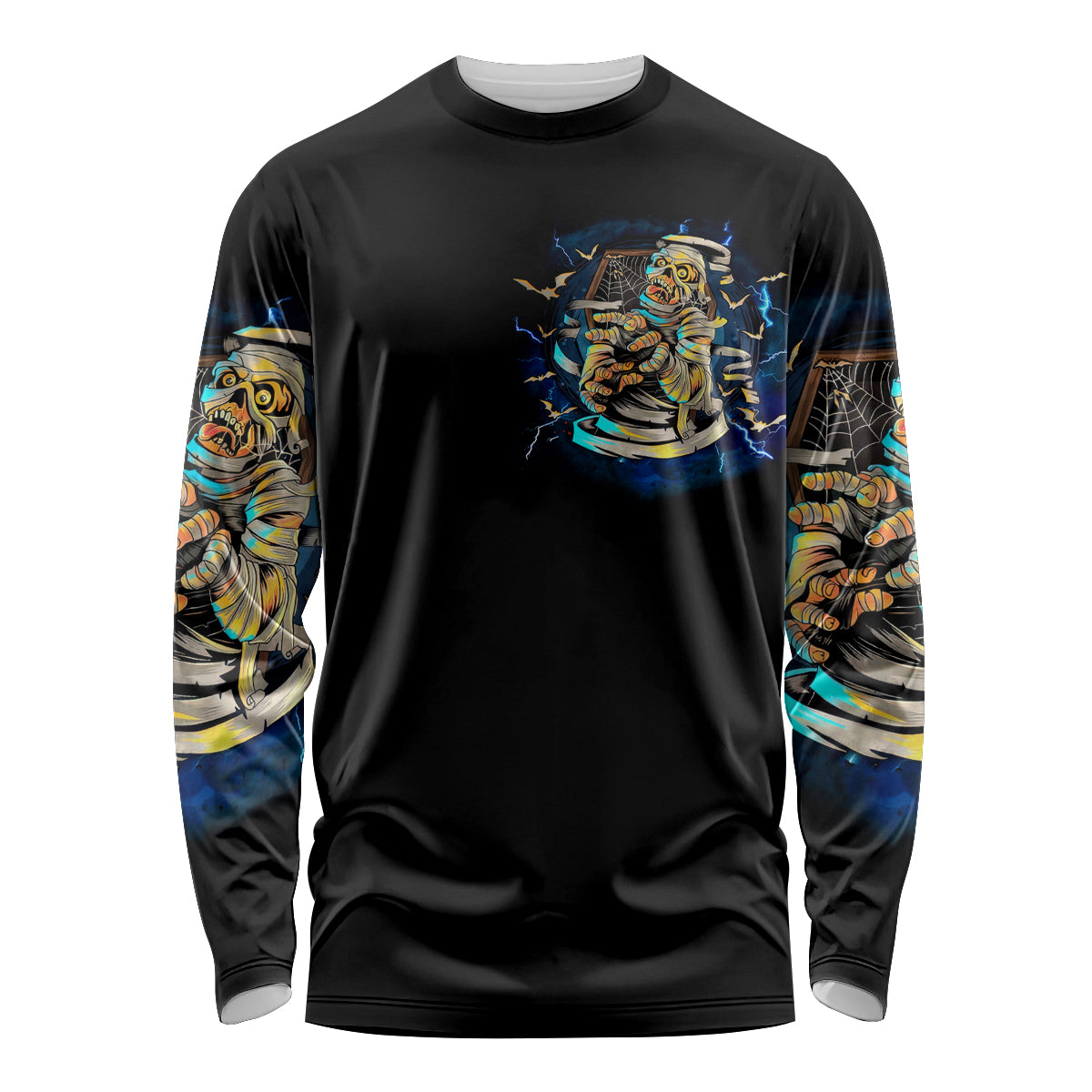 Mummy Skull Long Sleeve Shirt I'm Going To Hell to Pick You Up - Wonder Print Shop