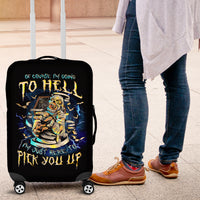 Mummy Skull Luggage Cover I'm Going To Hell to Pick You Up - Wonder Print Shop