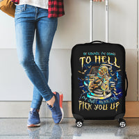 Mummy Skull Luggage Cover I'm Going To Hell to Pick You Up - Wonder Print Shop
