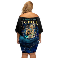 Mummy Skull Off Shoulder Short Dress I'm Going To Hell to Pick You Up - Wonder Print Shop