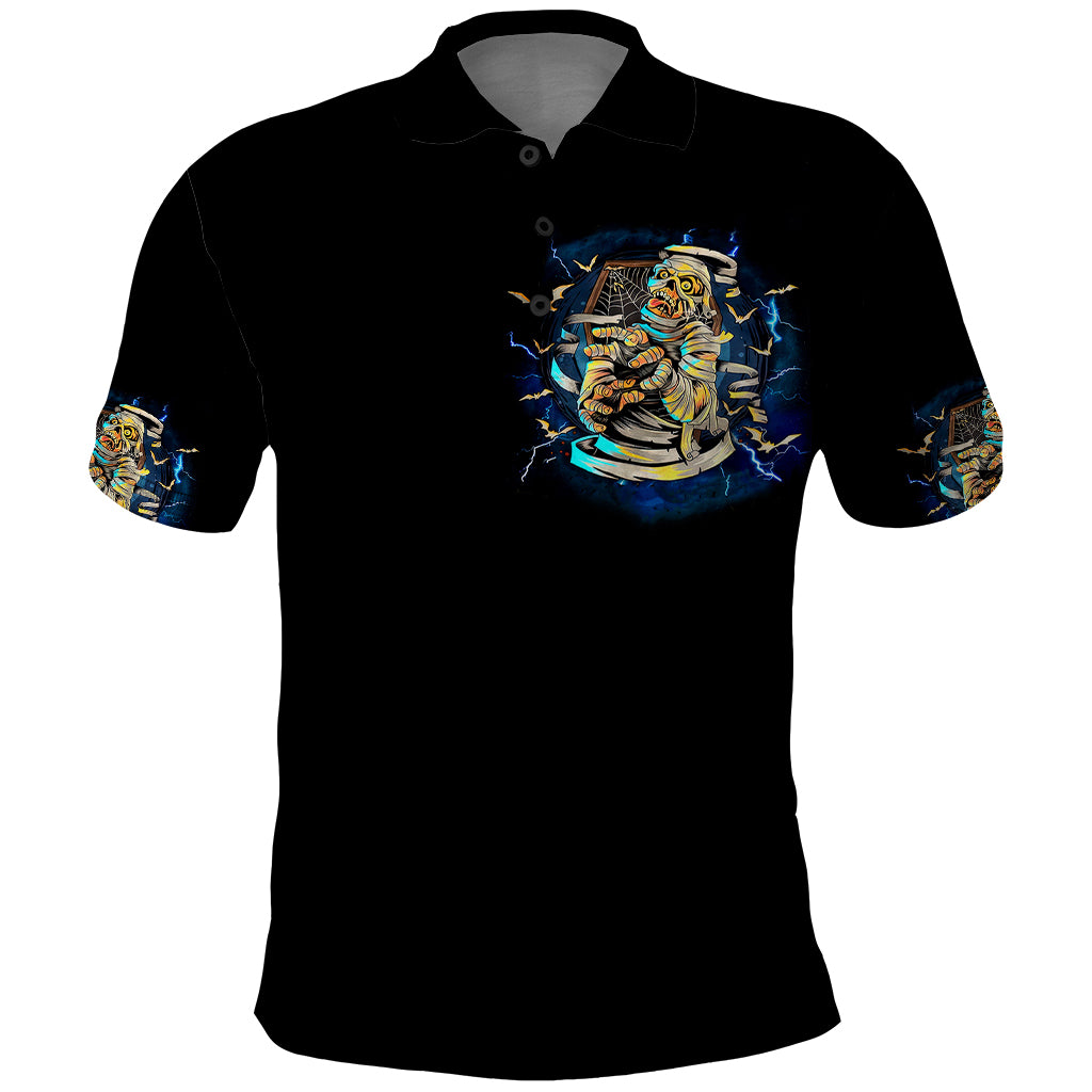 Mummy Skull Polo Shirt I'm Going To Hell to Pick You Up - Wonder Print Shop