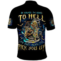 Mummy Skull Polo Shirt I'm Going To Hell to Pick You Up - Wonder Print Shop