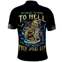 Mummy Skull Polo Shirt I'm Going To Hell to Pick You Up - Wonder Print Shop