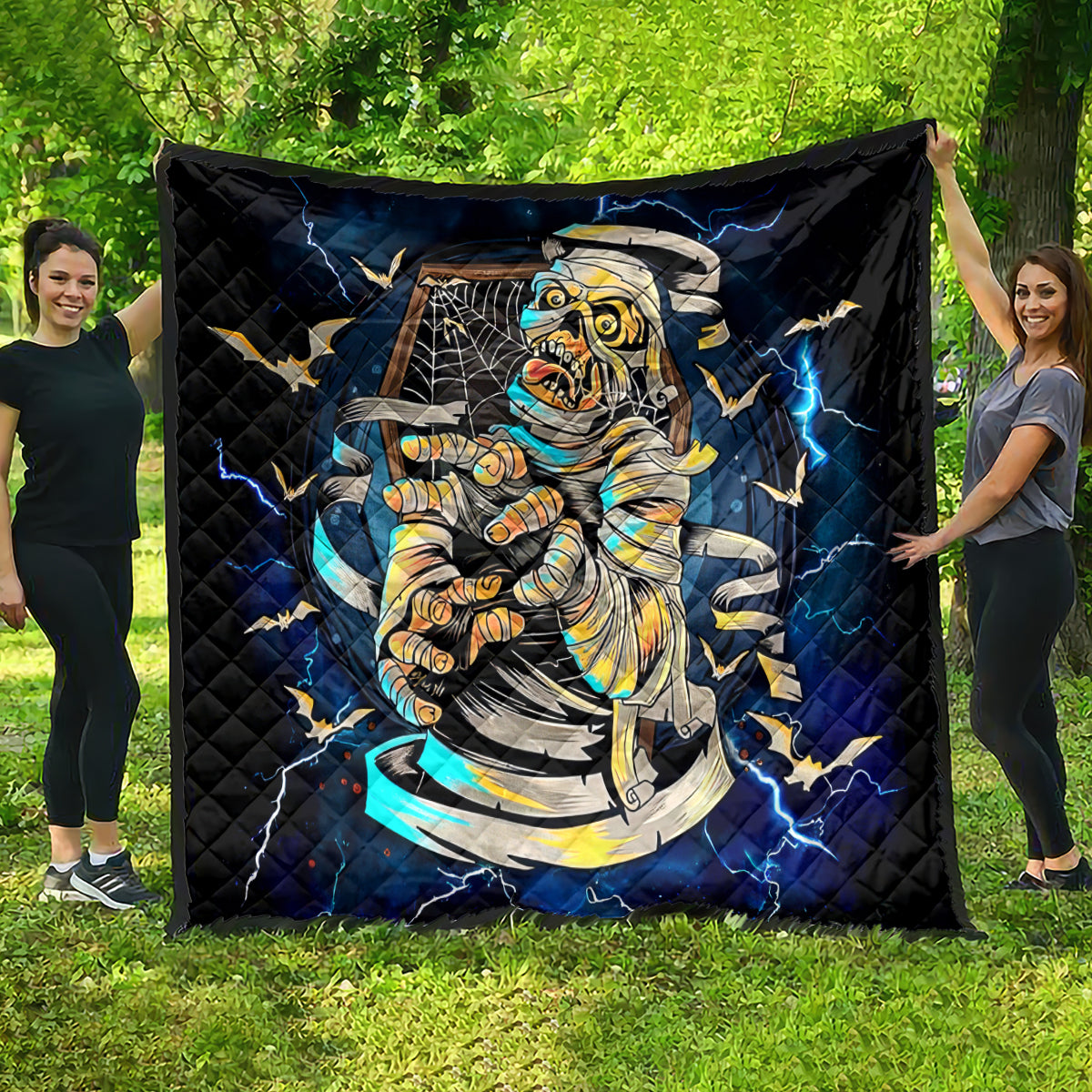 Mummy Skull Quilt I'm Going To Hell to Pick You Up - Wonder Print Shop