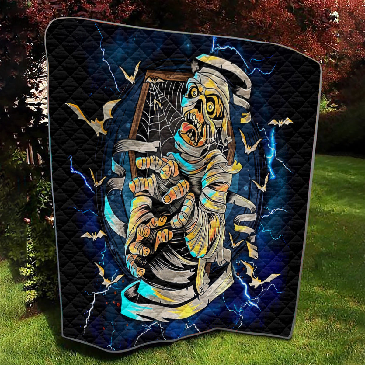 Mummy Skull Quilt I'm Going To Hell to Pick You Up - Wonder Print Shop