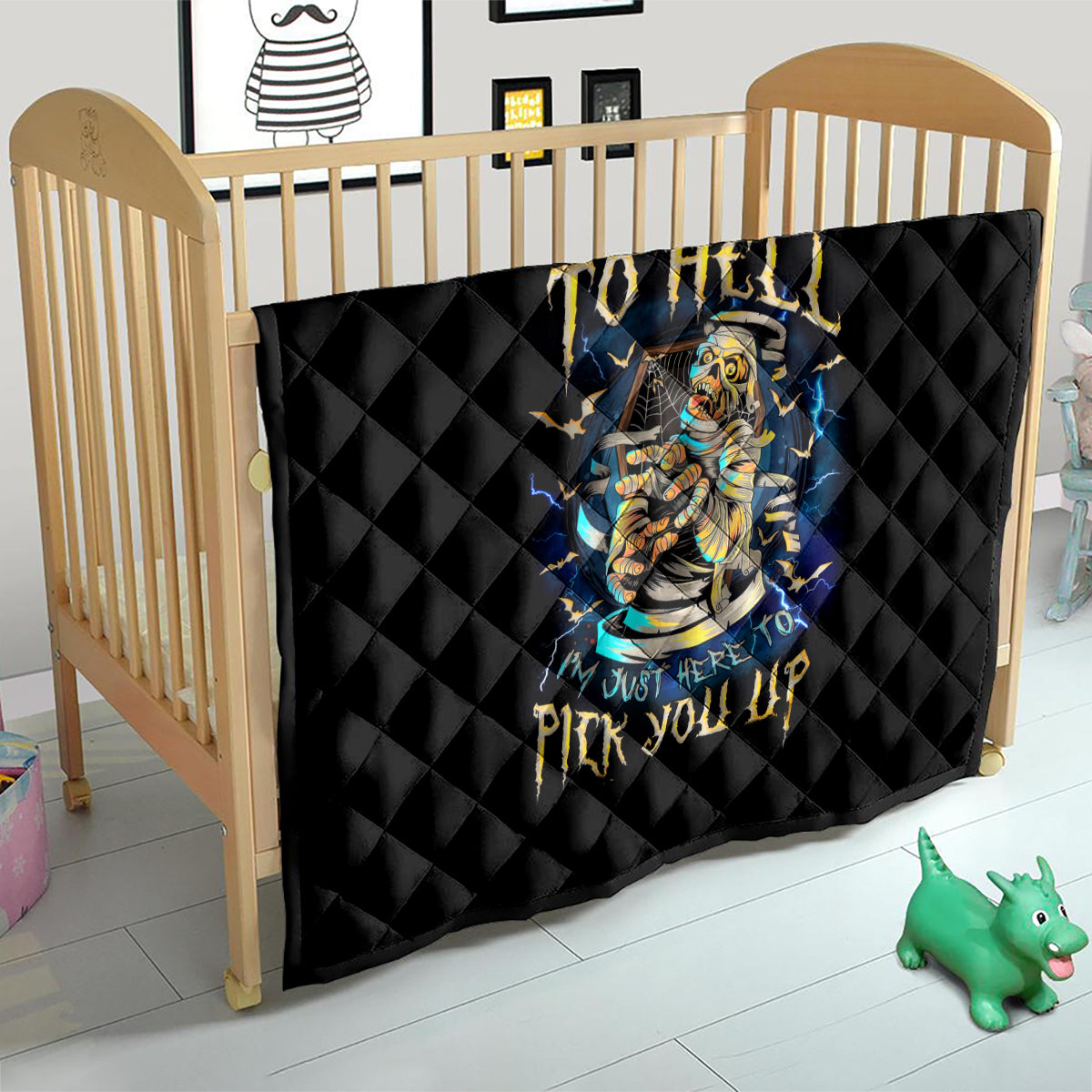 Mummy Skull Quilt I'm Going To Hell to Pick You Up - Wonder Print Shop