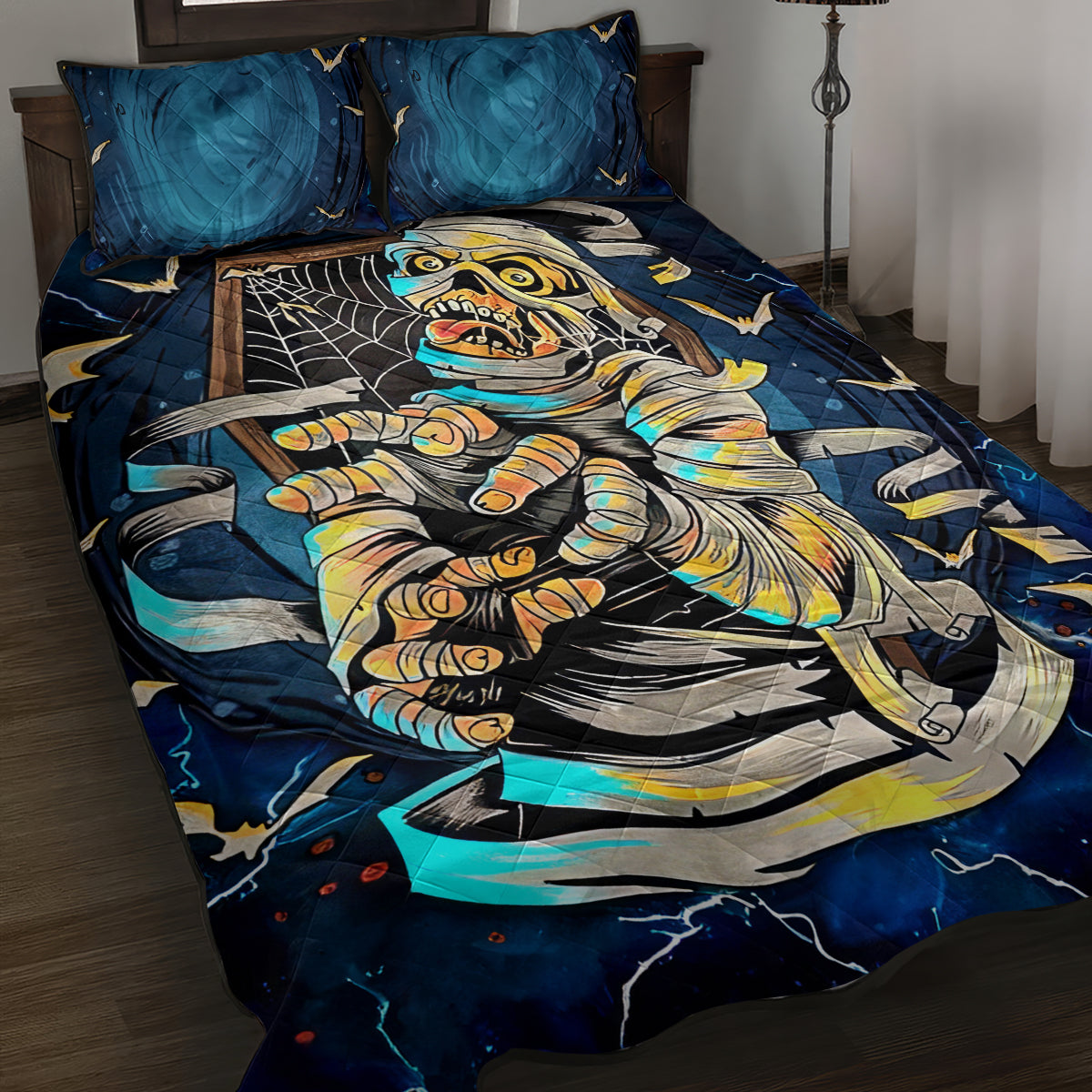 Mummy Skull Quilt Bed Set I'm Going To Hell to Pick You Up - Wonder Print Shop