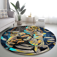 Mummy Skull Round Carpet I'm Going To Hell to Pick You Up