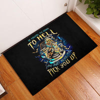 Mummy Skull Rubber Doormat I'm Going To Hell to Pick You Up - Wonder Print Shop