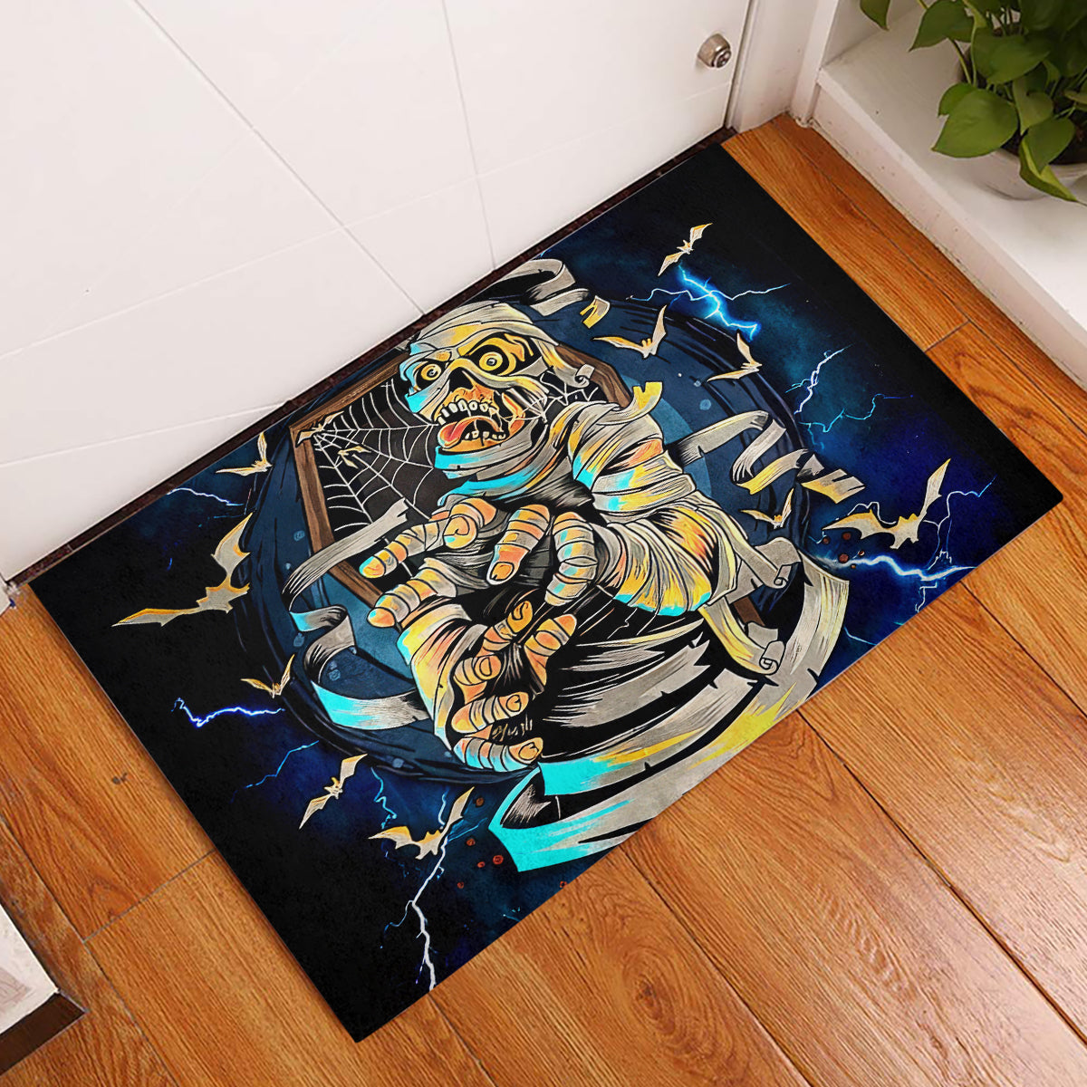 Mummy Skull Rubber Doormat I'm Going To Hell to Pick You Up - Wonder Print Shop