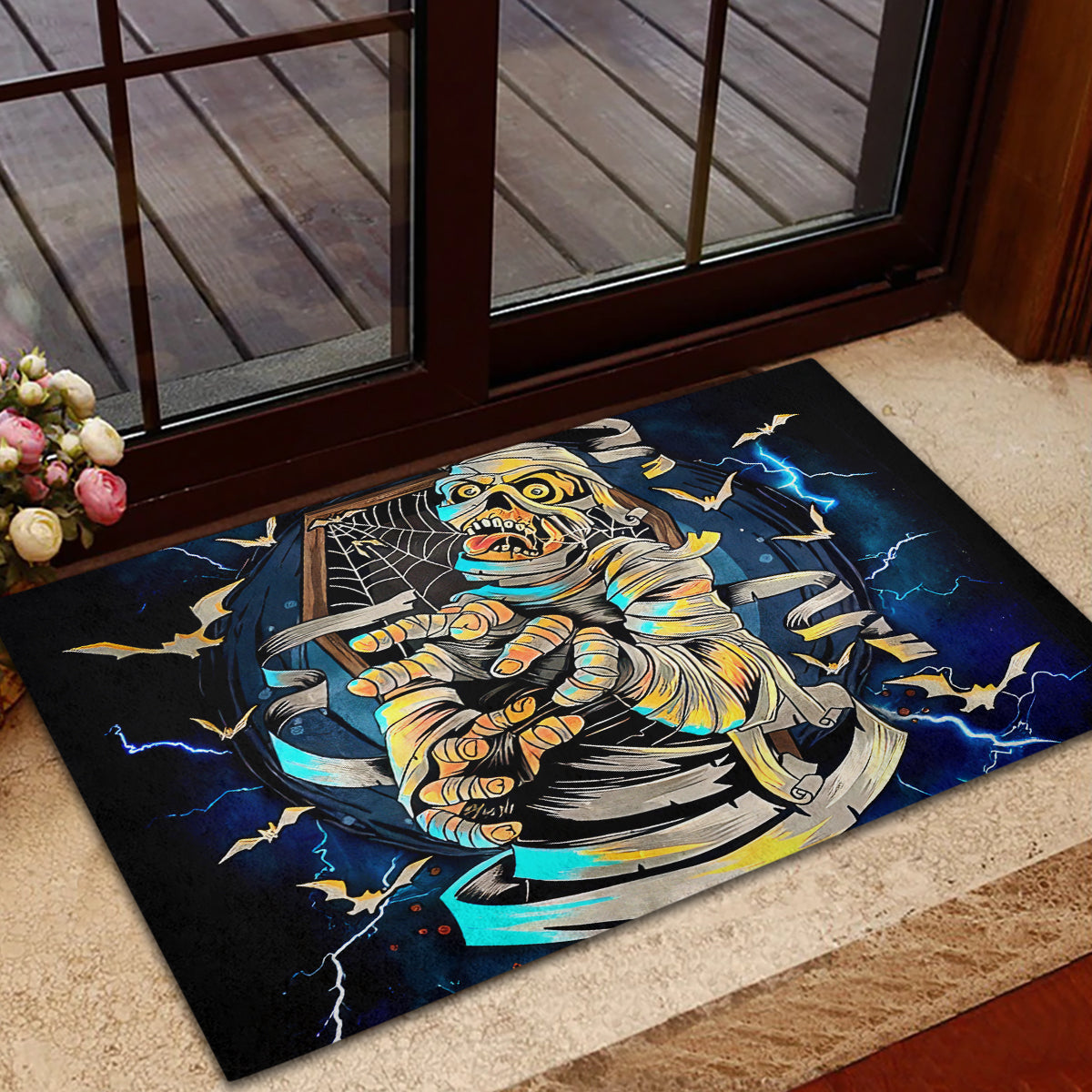 Mummy Skull Rubber Doormat I'm Going To Hell to Pick You Up - Wonder Print Shop