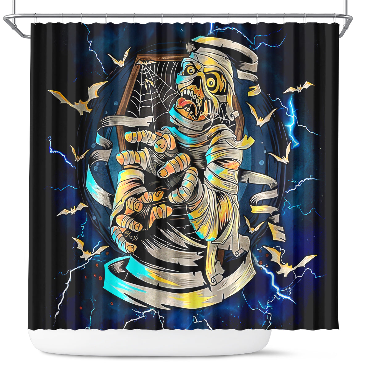 Mummy Skull Shower Curtain I'm Going To Hell to Pick You Up