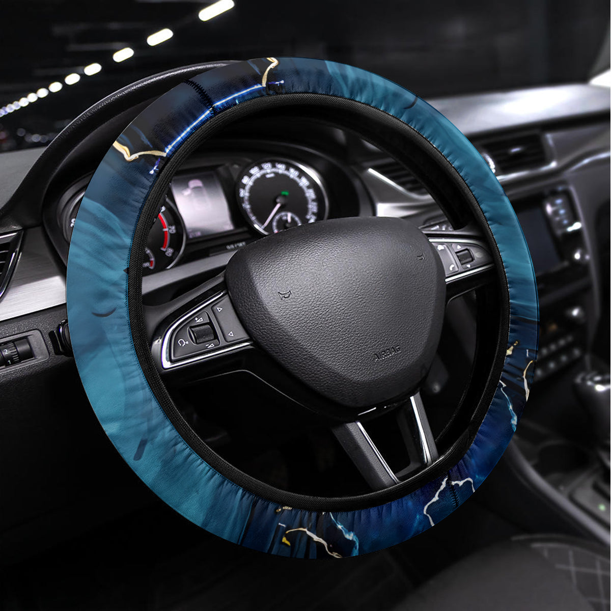 Mummy Skull Steering Wheel Cover I'm Going To Hell to Pick You Up - Wonder Print Shop