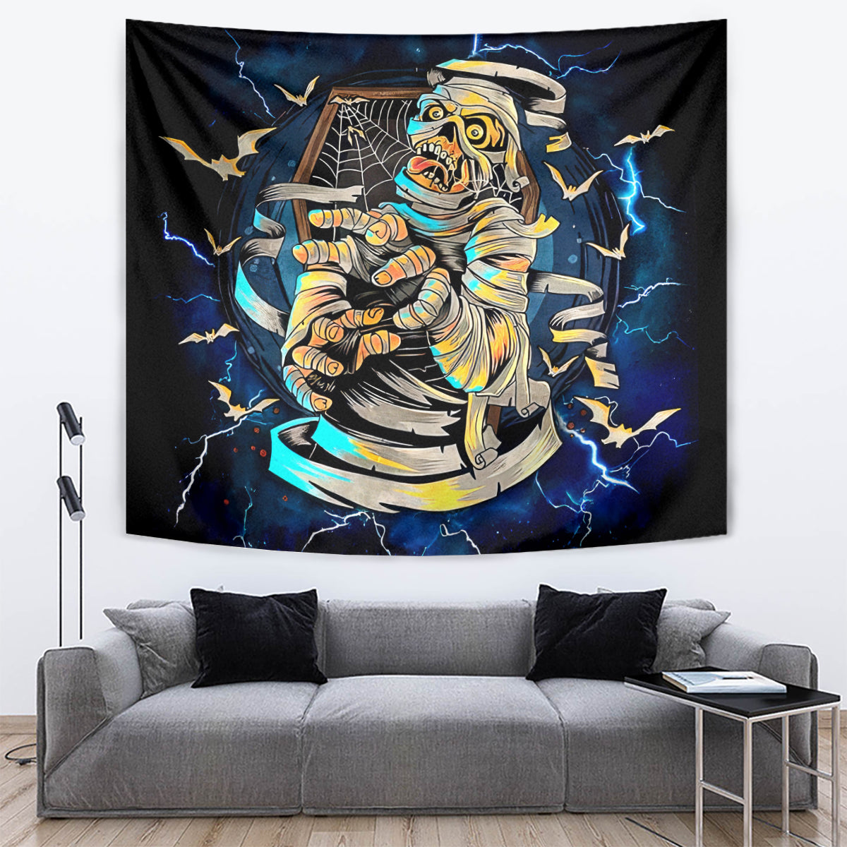 Mummy Skull Tapestry I'm Going To Hell to Pick You Up - Wonder Print Shop