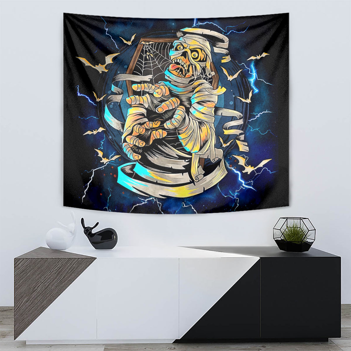 Mummy Skull Tapestry I'm Going To Hell to Pick You Up - Wonder Print Shop