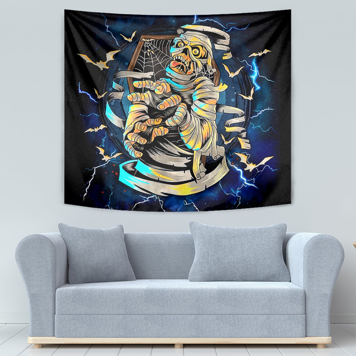 Mummy Skull Tapestry I'm Going To Hell to Pick You Up - Wonder Print Shop