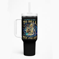 Mummy Skull Tumbler With Handle I'm Going To Hell to Pick You Up - Wonder Print Shop