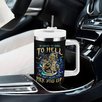 Mummy Skull Tumbler With Handle I'm Going To Hell to Pick You Up - Wonder Print Shop