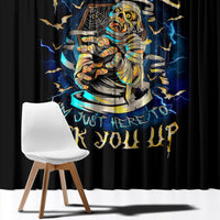 Mummy Skull Window Curtain I'm Going To Hell to Pick You Up - Wonder Print Shop