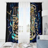 Mummy Skull Window Curtain I'm Going To Hell to Pick You Up - Wonder Print Shop