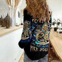 Mummy Skull Women Casual Shirt I'm Going To Hell to Pick You Up - Wonder Print Shop