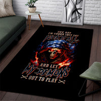 American Skull Area Rug One Day I Gonna Fuck It All - Wonder Print Shop