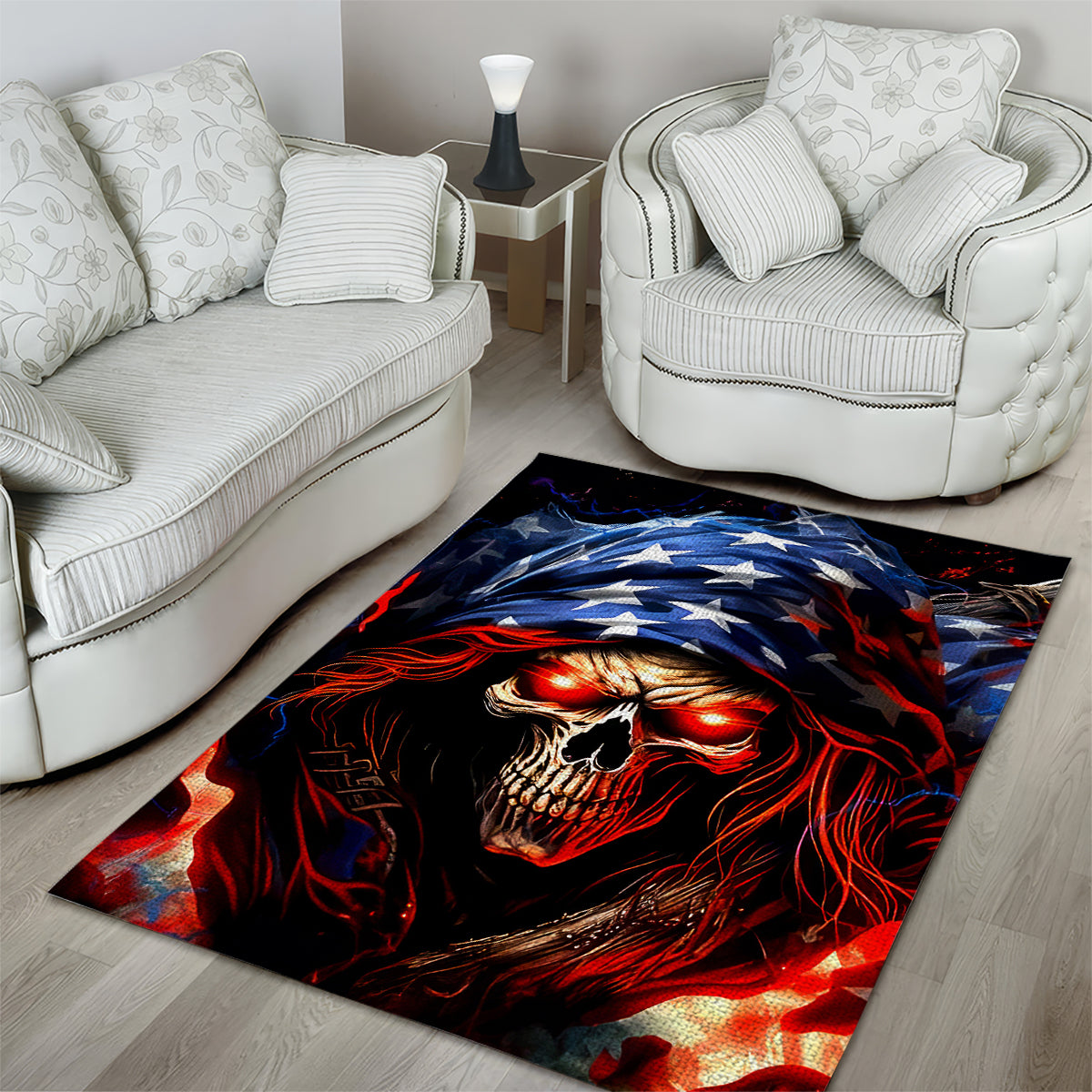 American Skull Area Rug One Day I Gonna Fuck It All - Wonder Print Shop