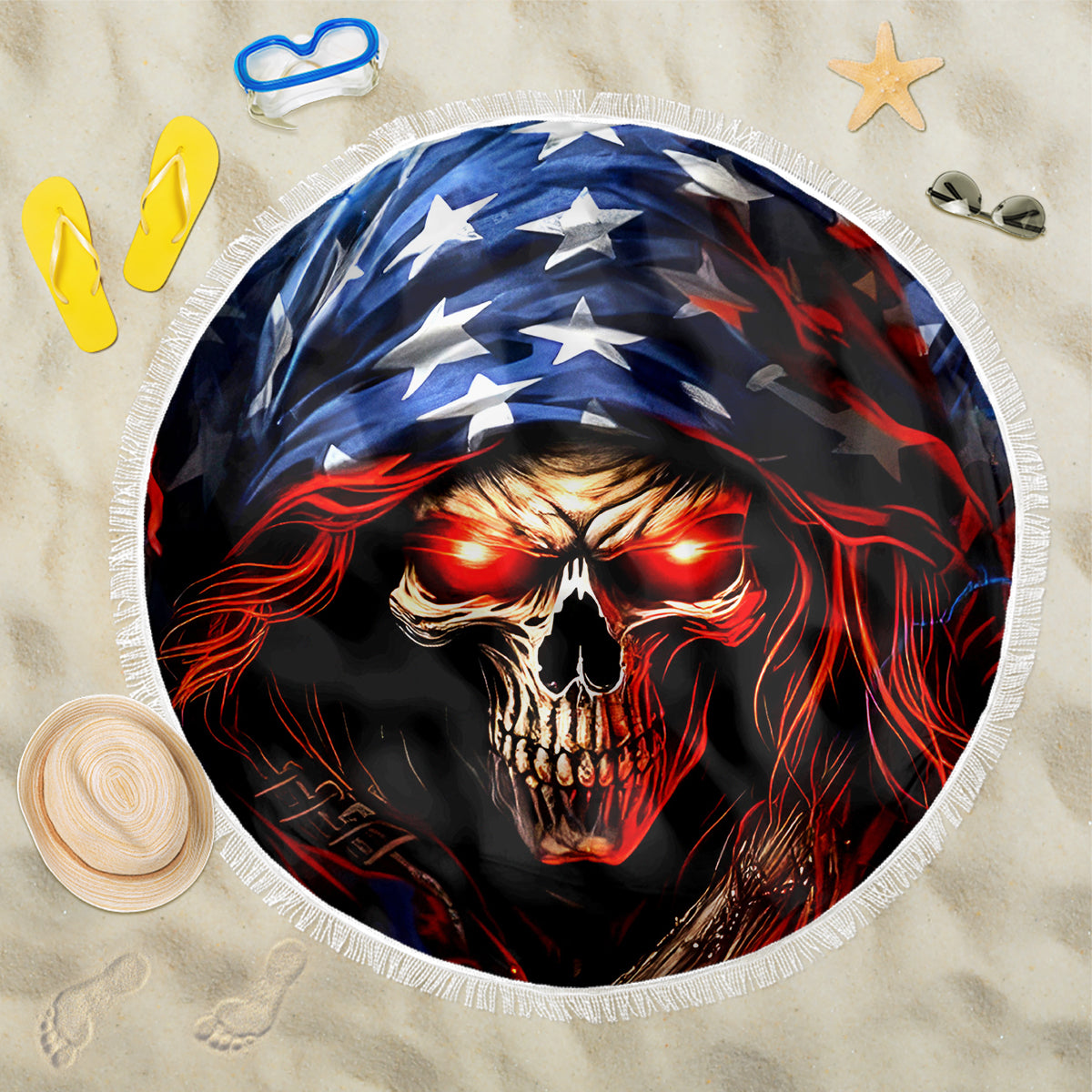 American Skull Beach Blanket One Day I Gonna Fuck It All - Wonder Print Shop