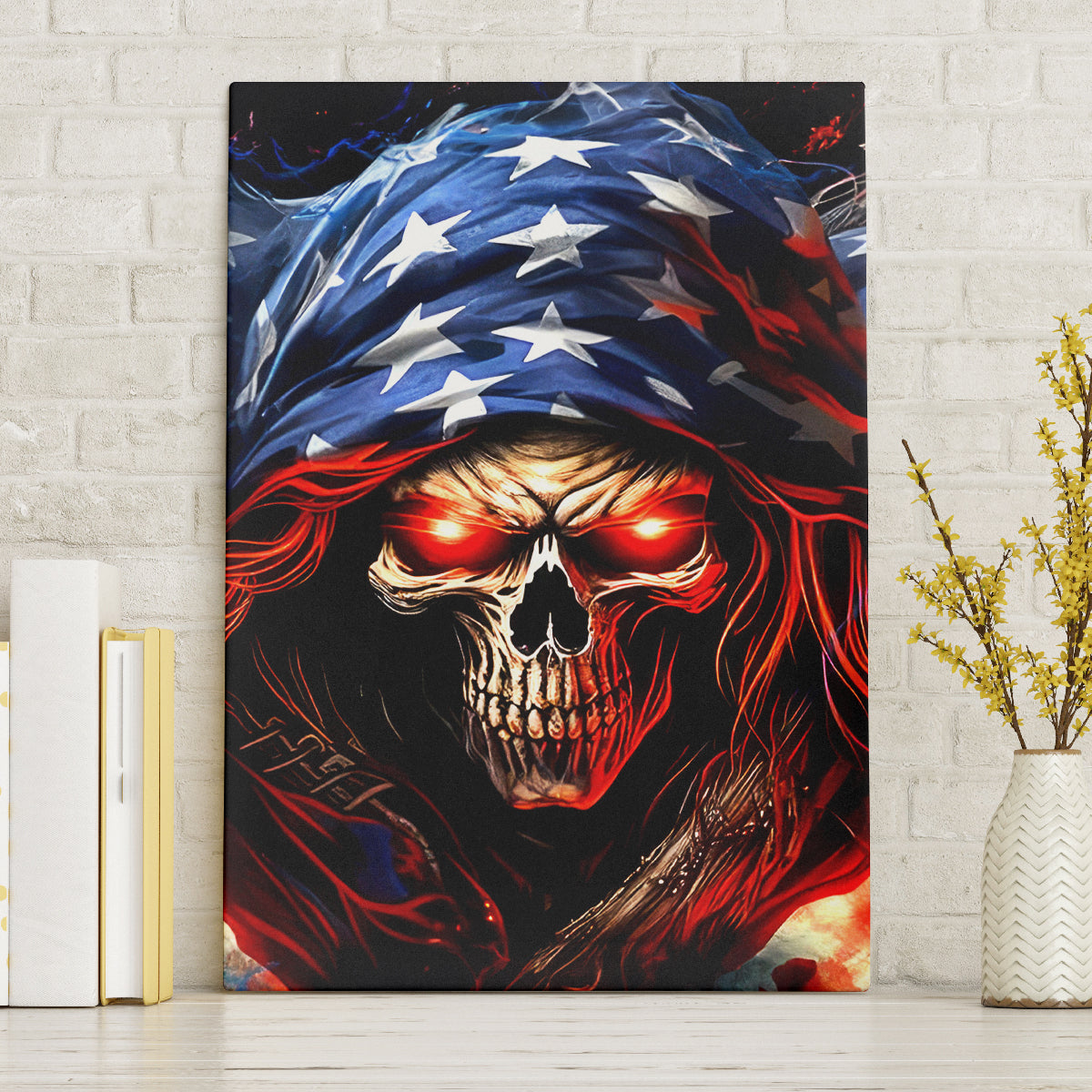 American Skull Canvas Wall Art One Day I Gonna Fuck It All - Wonder Print Shop