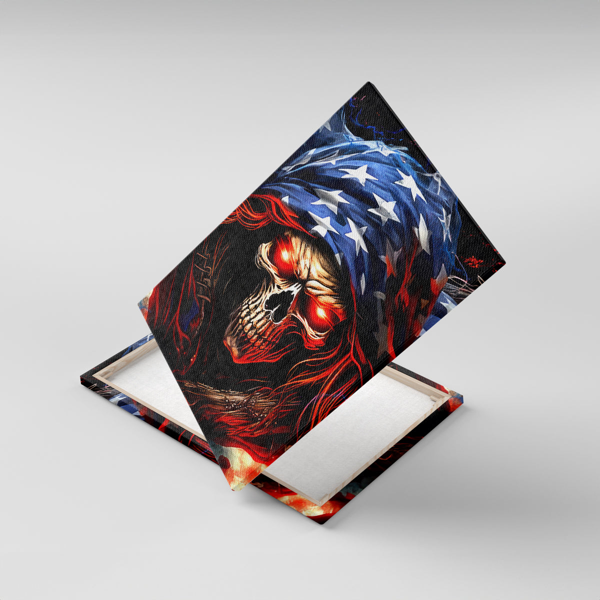 American Skull Canvas Wall Art One Day I Gonna Fuck It All - Wonder Print Shop