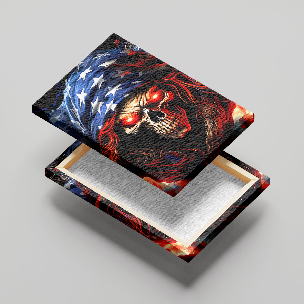 American Skull Canvas Wall Art One Day I Gonna Fuck It All - Wonder Print Shop