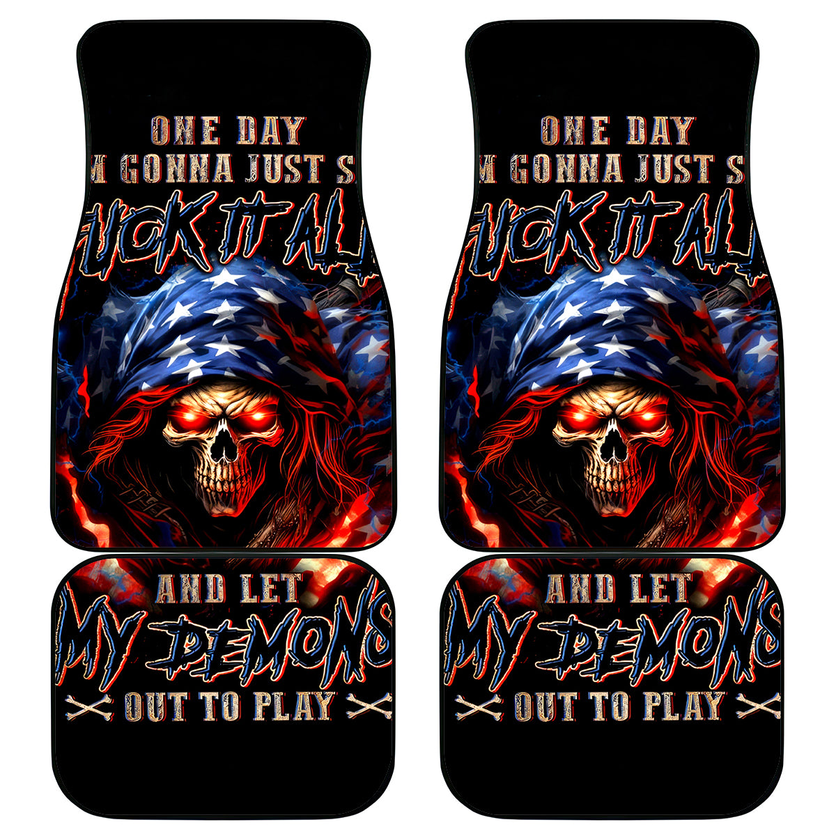 American Skull Car Mats One Day I Gonna Fuck It All - Wonder Print Shop