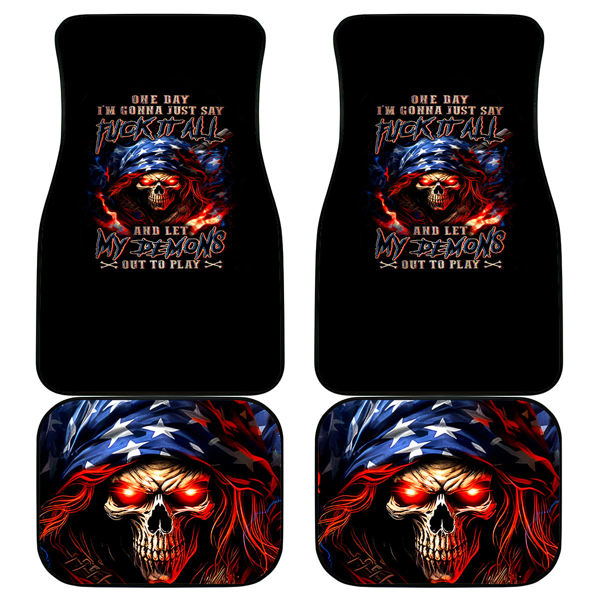 American Skull Car Mats One Day I Gonna Fuck It All - Wonder Print Shop