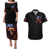 American Skull Couples Matching Puletasi and Hawaiian Shirt One Day I Gonna Fuck It All - Wonder Print Shop