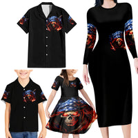 American Skull Family Matching Long Sleeve Bodycon Dress and Hawaiian Shirt One Day I Gonna Fuck It All - Wonder Print Shop