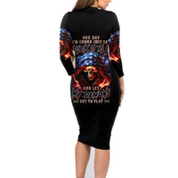 American Skull Family Matching Long Sleeve Bodycon Dress and Hawaiian Shirt One Day I Gonna Fuck It All - Wonder Print Shop