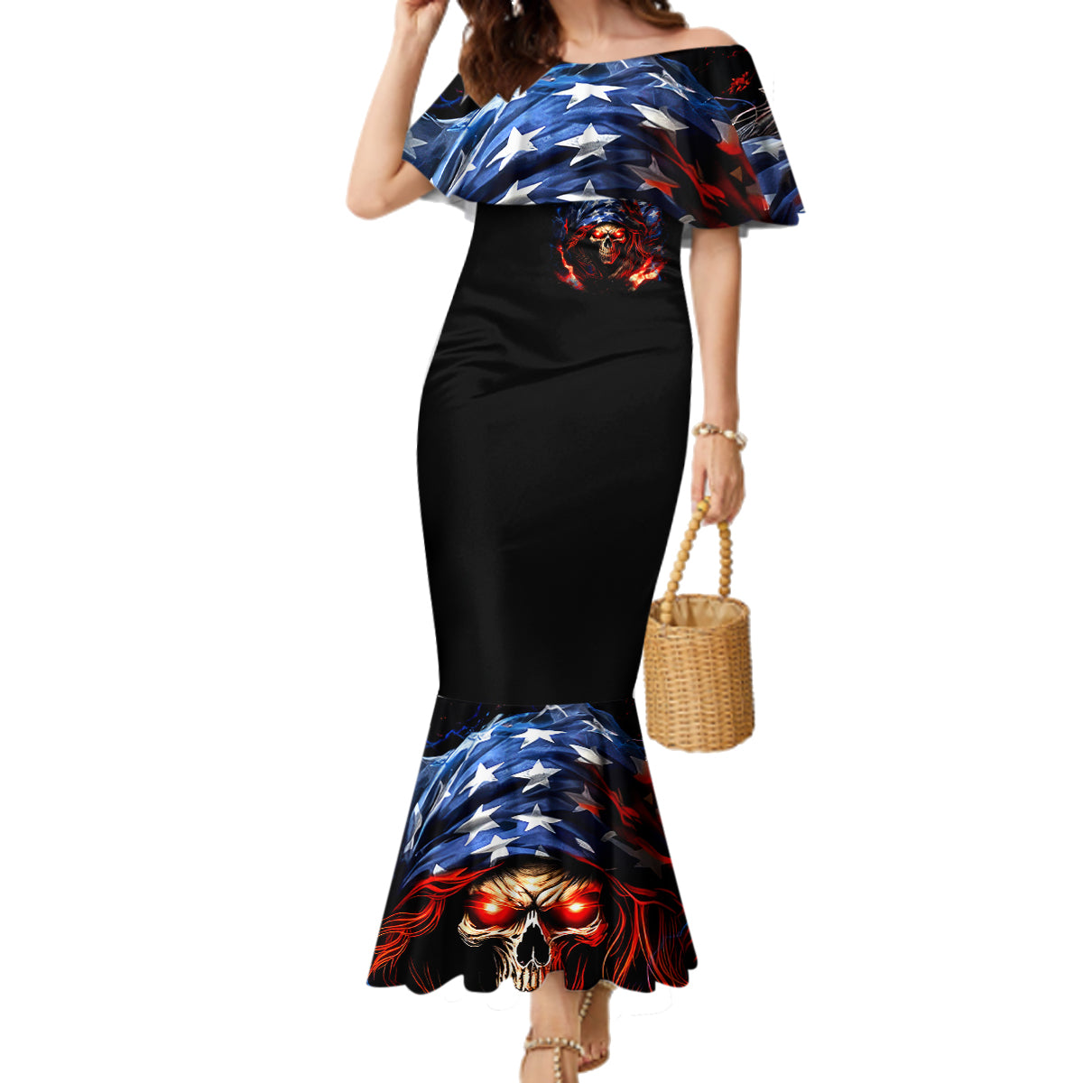 American Skull Family Matching Mermaid Dress and Hawaiian Shirt One Day I Gonna Fuck It All - Wonder Print Shop