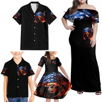 American Skull Family Matching Off Shoulder Maxi Dress and Hawaiian Shirt One Day I Gonna Fuck It All - Wonder Print Shop